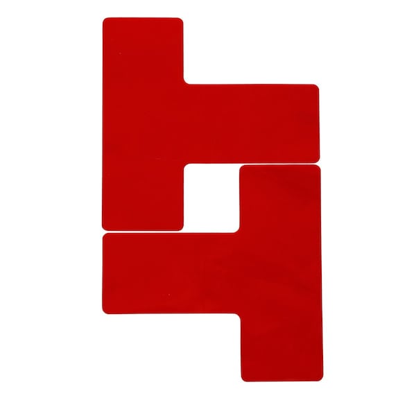 Brady Floor Marking Tape Vinyl Red, 8 in W x 8 in L, 0.050 in Thick 170056 - main